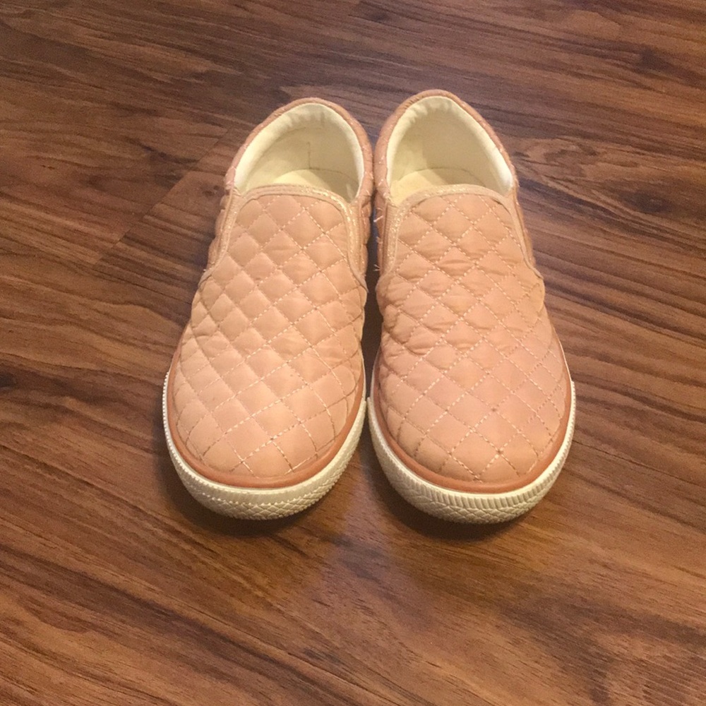 Pink slide on shoes